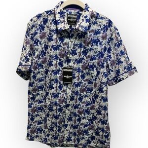 NWT BARABAS Men’s Blue/ Purple Print Shirt.